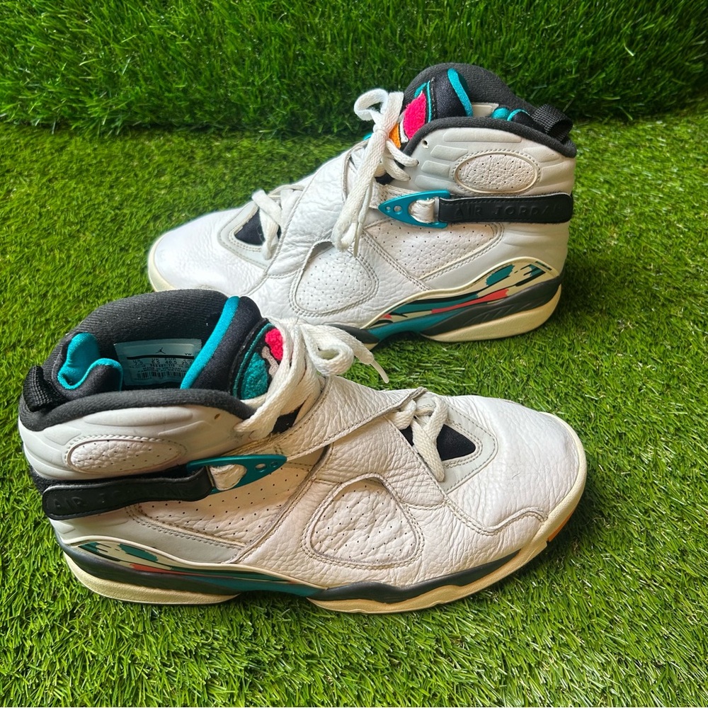 Air Jordan 8 Retro South Beach White Turbo Green 305381-113 Mens Size 7.5